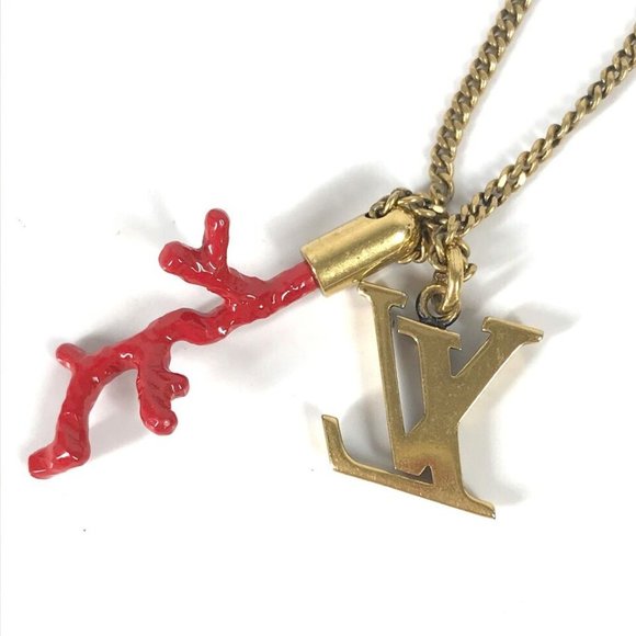 LOUIS VUITTON M68903 coral motif LV initial coral Accessories chain Necklace - Picture 3 of 16